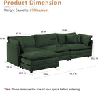 mikibama Modular Sectional Sofa, 111.5 Inch L Shaped Couch Set - Image 2