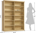 Rresyet 71.8" L *47.2“W Wooden Bookcase and Bookshelf – Extra Large Bookshelf - Image 2