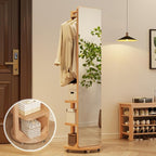 WoodsWhisper Full Length Mirror Coat Rack Solid Wood Floor Mirror 66"x12" Full - Image 7