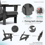 SERWALL Foldable Adirondack Chair Set of 6, HDPE Adirondack Chair - Image 4