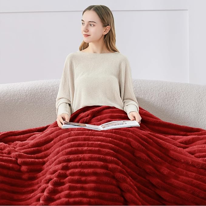 BEDELITE Ribbed Twin Blanket for Couch & Bed, Warm Yet Lightweight, Ribbed - Image 3