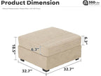 ovios 32.7 inches Ottoman Seat Module - Image 2