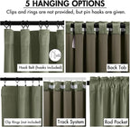 MIULEE Velvet Curtains 50W x 90L 2 Panels Sage Green Blackout Curtains | Luxury - Image 2