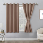 Blackout Curtains for Bedroom, Cappuccino, 52 x 45 Inch, 2 Panels | Thermal - Image 8