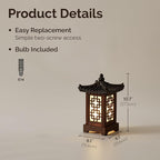 Traditional Korean Wood Lamp | Handmade Asian Oriental Table Lantern | Bedside - Image 5