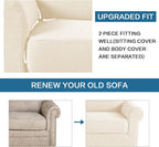 H.VERSAILTEX 2 Piece Couch Cover Stretch Stylish Chair Cover Furniture - Image 6