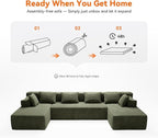 MONVANE 141" U Shaped Cloud Sectional Couch - Image 9