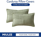 MIULEE Decorative Lumbar Throw Pillow Covers 12x20 Inch Sage Green 2 Pack | - Image 6