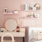 RYOFOBETTO Pink and White Floating Shelves, Kawaii Room Decor Wall Shelves - Image 4