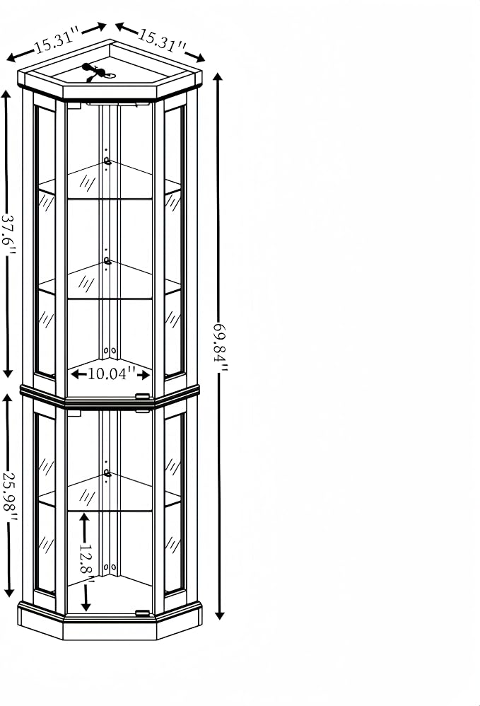 Glass Corner Display Cabinet - Image 2