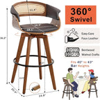 Set of 4 Rattan Swivel Bar Stools - Image 2
