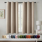 MIULEE Blackout Curtains for Bedroom 2 Panels 40 x 45 Inch Long Taupe | Thermal by MIULEE
