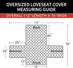 Easy-Going Reversible Couch Cover, 2 Cushion Sofa, Taupe/Ivory | Oversized - Image 6