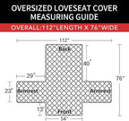 Easy-Going Reversible Couch Cover, 2 Cushion Sofa, Wine/Beige | Oversized - Image 6