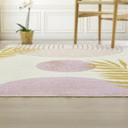 RoomTalks Cute Pink Nuresry Rug Washable, Boho Modern Contemporary Aesthetic - Image 2