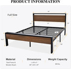 SHA CERLIN 14 Inch Full Size Metal Platform Bed Frame - Image 2