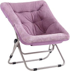 Tiita Comfy Folded Chair, Soft Faux Fur Oversized Folding Accent Chair by TiitaHome