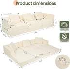 COMAX Futon Sofa Bed 3 Seater, 4 in 1 Folding Boneless Sleeper Corduroy Couch - Image 3