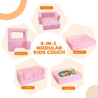 MeMoreCool Glow-in-The-Dark Unicorn Kids Modular Couch Sofa – Convertible - Image 4