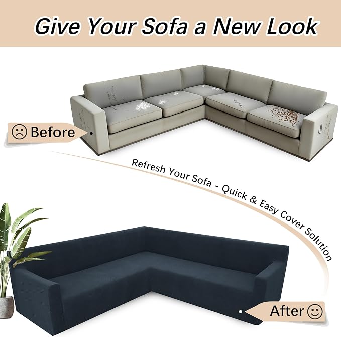 Arfntevss Stretch Sectional Couch Covers L Shaped Corner Sectional Sofa Cover - Image 6