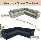 Arfntevss Stretch Sectional Couch Covers L Shaped Corner Sectional Sofa Cover - Image 6