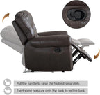 CANMOV Leather Recliner Chair, Classic and Traditional Manual Recliner Chair - Image 4