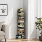 TUTOTAK Bookshelf, 8-Tier Bookcase, Narrow Spine Book Shelf - Image 4