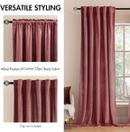MIULEE Velvet Blackout Curtains 52x84 inches 2 Panels Dusty Rose Pink | Luxury - Image 2