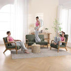 INZOY Mid-Century Modern Accent Chair Set of 2, Upholstered Living Room Chairs - Image 9