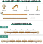 QDWIS 2 Pack Boho Wood Curtain Rods - Image 8
