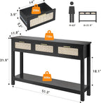 ELYKEN 51.2" Black Console Tables - Image 2