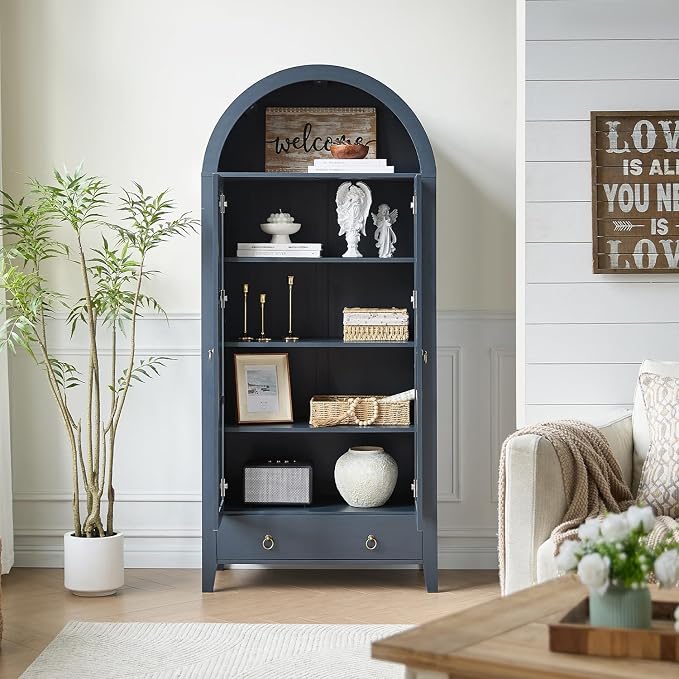 RowyPoey Farmhouse Arched Cabinet - Image 4