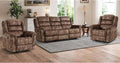 EBELLO 3 Pieces Reclining Living Room Set, Soft Fabric Manual Recliner Sofa by EBELLO