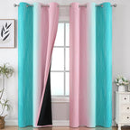 Pink and Teal Ombre Blackout Curtains by ESTELARTEXTILER