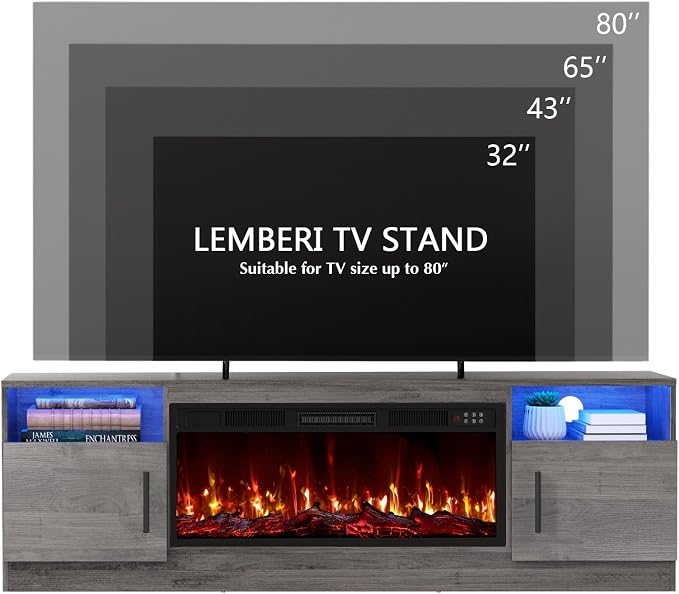 Lemberi Fireplace tv Stand - Image 7