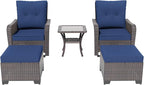 ALAULM 5-Piece Outdoor Swivel Rocking Chair Set - Image 7