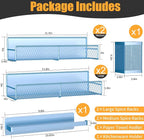 Magnetic Spice Rack for Refrigerator, 6 Pack Metal Magnetic Shelf Blue - Image 3
