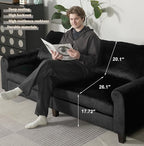 EASE MOOSE 70.6" Velvet Loveseat Sofa, Soft Deep Seat Couches - Image 5