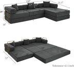 HANXIN 108" Modular Sectional Sofa, Futon Convertible Sofa Bed, Oversized - Image 2