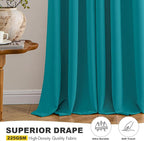 MIULEE Blackout Curtains for Bedroom 2 Panels 40 x 84 Inch Long Teal | Thermal - Image 5