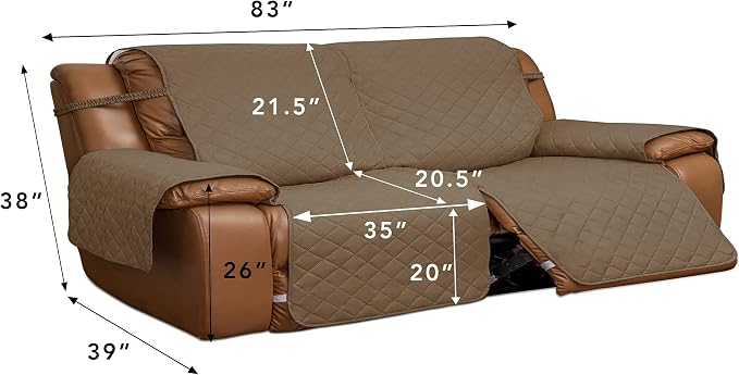 Easy-Going Oversized Loveseat Recliner Cover, Reversible Couch Cover - Image 3