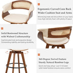 Set of 3 Rattan Swivel Bar Stools - Image 3
