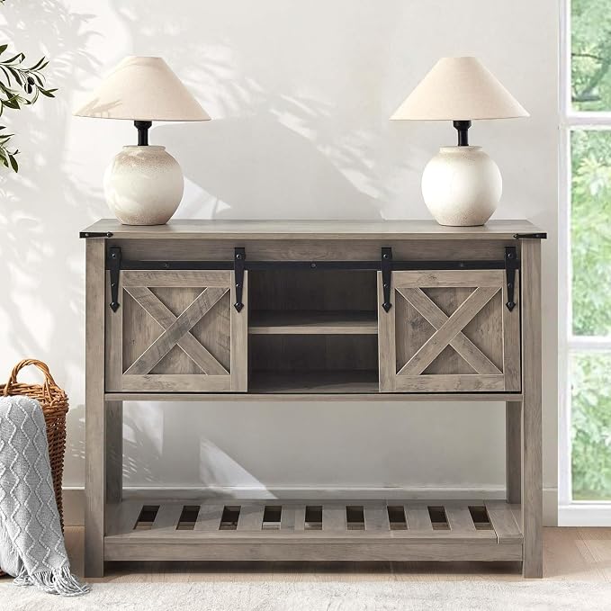 Grey Farmhouse Entryway Table, Rustic Hallway Table - Image 9