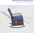 Outsunny Wicker Outdoor Rocking Chair, Patio Recliner - Image 5