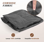 Leather Ottoman, Handmade Stuffed Square Ottoman, Genuine Leather Pouf - Image 6