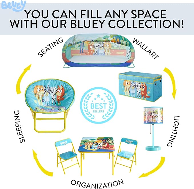Idea Nuova Bluey Toddler 19” Folding Saucer™ Chair, Ages 3+ - Image 5