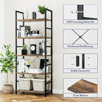 NUMENN 5 Tier Bookshelf, Tall Bookcase Shelf Storage Organizer, Modern Book - Image 5