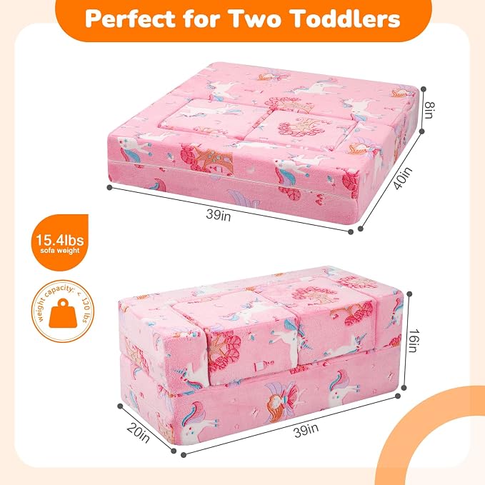 MeMoreCool Modular Kids Couch, Glow Play Toddler Couch - Image 3