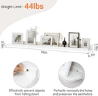Floating Shelves for Wall, 36 inch Wood Floating Shelves Set of 2, Picture - Image 3