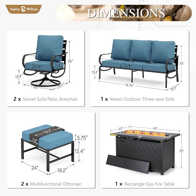Sophia & William Patio Furniture Sets - Image 7